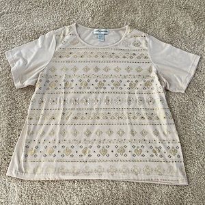 Beige patterned tee